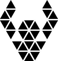 Polygonal Ornament Of Small Triangles Icon Svg Vector, Free Vectors File